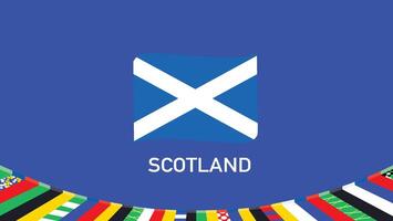 Escocia emblema equipos europeo naciones 2024 símbolo resumen países europeo Alemania fútbol americano logo diseño ilustración vector
