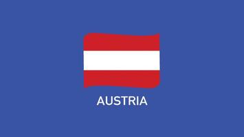 Austria Flag Ribbon Teams European Nations 2024 Abstract Countries European Germany Football Symbol Logo Design Illustration vector