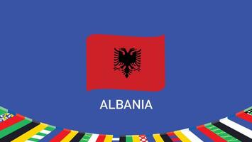 Albania Flag Ribbon Teams European Nations 2024 Abstract Countries European Germany Football Symbol Logo Design Illustration vector