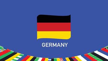 Germany Flag Ribbon Teams European Nations 2024 Abstract Countries European Germany Football Symbol Logo Design Illustration vector