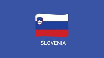 Slovenia Flag Ribbon Teams European Nations 2024 Abstract Countries European Germany Football Symbol Logo Design Illustration vector