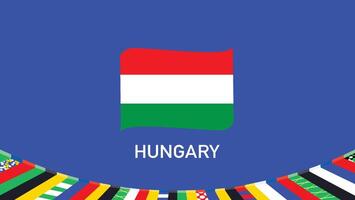 Hungría emblema equipos europeo naciones 2024 símbolo resumen países europeo Alemania fútbol americano logo diseño ilustración vector