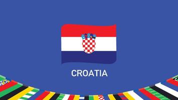 Croatia Flag Ribbon Teams European Nations 2024 Abstract Countries European Germany Football Symbol Logo Design Illustration vector