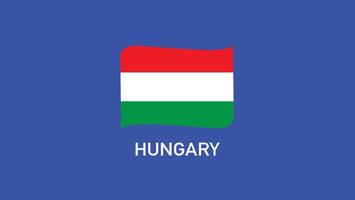 Hungría bandera cinta equipos europeo naciones 2024 resumen países europeo Alemania fútbol americano símbolo logo diseño ilustración vector