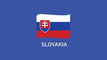 Slovakia Emblem Teams European Nations 2024 Symbol Abstract Countries European Germany Football Logo Design Illustration vector