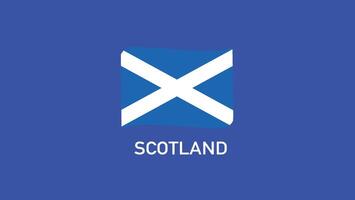 Scotland Flag Ribbon Teams European Nations 2024 Abstract Countries European Germany Football Symbol Logo Design Illustration vector