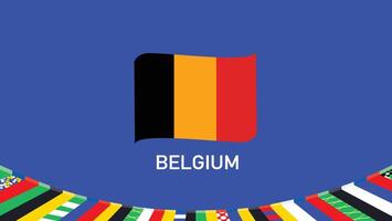 Belgium Flag Ribbon Teams European Nations 2024 Abstract Countries European Germany Football Symbol Logo Design Illustration vector
