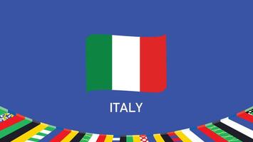 Italia bandera cinta equipos europeo naciones 2024 resumen países europeo Alemania fútbol americano símbolo logo diseño ilustración vector