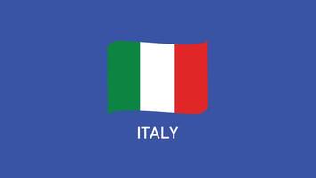 Italy Flag Ribbon Teams European Nations 2024 Abstract Countries European Germany Football Symbol Logo Design Illustration vector