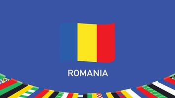 Romania Emblem Teams European Nations 2024 Symbol Abstract Countries European Germany Football Logo Design Illustration vector