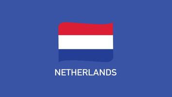 Netherlands Flag Ribbon Teams European Nations 2024 Abstract Countries European Germany Football Symbol Logo Design Illustration vector