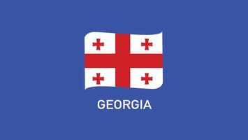 Georgia Flag Ribbon Teams European Nations 2024 Abstract Countries European Germany Football Symbol Logo Design Illustration vector