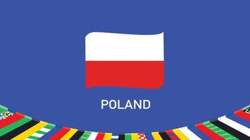 Poland Emblem Teams European Nations 2024 Symbol Abstract Countries European Germany Football Logo Design Illustration vector