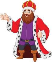 Cartoon king standing on white background vector
