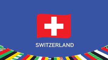 Switzerland Emblem Teams European Nations 2024 Symbol Abstract Countries European Germany Football Logo Design Illustration vector