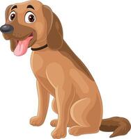 Cartoon funny dog showing tongue vector