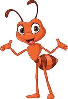 Cartoon cute ant on white background vector