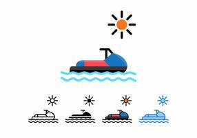 Jet Ski,water sports, icon design illustration with 5 different styles. perfect for web design etc. vector