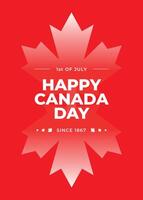 1 julio. contento Canadá día saludo tarjeta. celebracion antecedentes con arce silueta. celebrando canadiense aniversario de independencia 1867 año. geométrico saludo tarjeta póster decoración cubierta vector