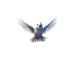 un blanco paloma mundo Ciencias día para paz y mundo paz día 3d dibujos animados pájaro png