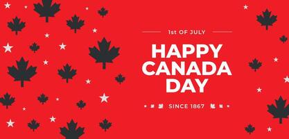 July 1st. Canada day background advertising banner template design. Canada symbol Maple leaves Red and black colors. Canada victory day. Canada day banner or header background. First of July National vector