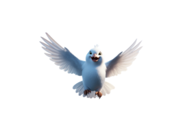 uma branco pomba mundo Ciência dia para Paz e mundo Paz dia 3d desenho animado png