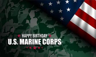 Happy Birthday US Marine November 10 Background Illustration vector