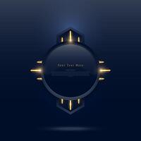 luxuryblack and gold rounded frame with copy space vector