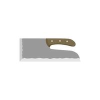Sobakiri soba cutter or Udonkiri. Japanese kitchen knife flat design illustration isolated on white background. A traditional Japanese kitchen knife with a steel blade and wooden handle. vector