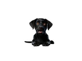 mignonne noir chien 3d dessin animé personnage png