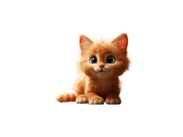 3d cartone animato carino arancia gatto png