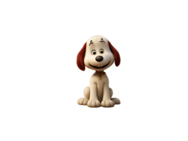 3d desenho animado branco cachorro png