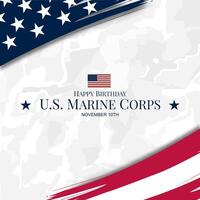 Happy Birthday US Marine Corps November 10 Background Illustration vector