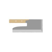 Sobakiri soba cutter or Udonkiri. Japanese kitchen knife flat design illustration isolated on white background. A traditional Japanese kitchen knife with a steel blade and wooden handle. vector