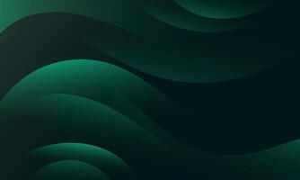 Embark on a visual journey with abstract gradient wave background. Dark green waves create a captivating atmosphere. Ideal for websites, social media, advertising, and presentations vector
