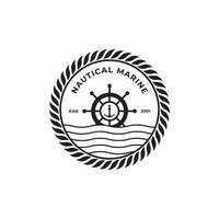 nautical retro logo or label template vector