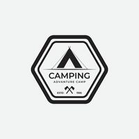 Camping adventure logo design template vector