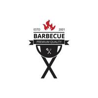 barbecue restaurant badge logo for restaurant vintage vector