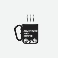 Adventure and coffee logo design vector