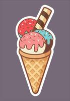 cartoon cone ice cream illustration vector