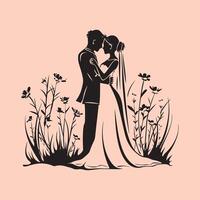 Bride And Groom Design Art, Icons, and Graphics vector