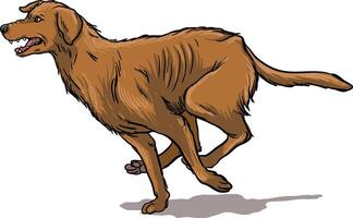 illustration of aggressive dog running vector
