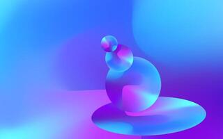 Gradient mesh bbackground with 3d liquid marble vector