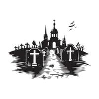 Cemetery Design Image on white background vector