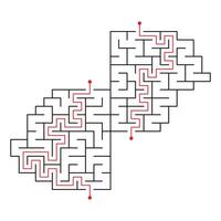 Children's game - a labyrinth for two to teach children. Who will find the way out of the maze faster vector