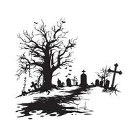Cemetery Design Image on white background vector