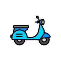 scooter, colored line icon, isolated background vector