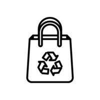 recycling bag, line icon, isolated background vector