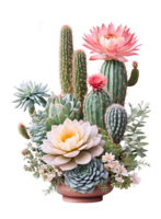 The beauty of cactus nature on a transparent background png