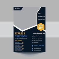 Car Wash Flyer, Car Cleaning Service template, a4 car wash service flyer, automobile wash service leaflet design, Car Wash Business Promotion Poster vector